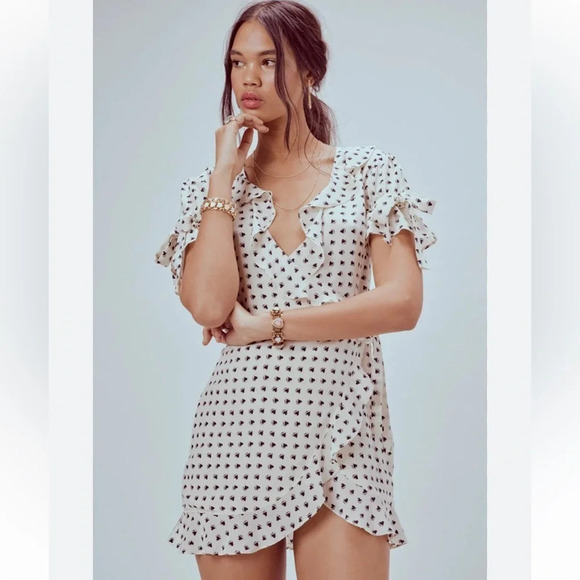 For Love & Lemons Sweetheart Wrap Heart Dress